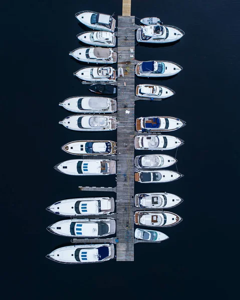 Blick Von Oben Auf Die Yachten Hafen Von Riga Lettland — Stockfoto