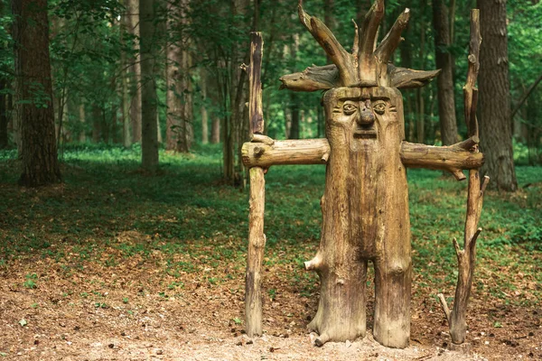 Holzfiguren Tiefen Wald Tag — Stockfoto