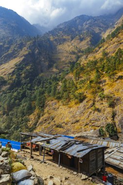 scenic view of mountains and river at autumn season, nature beauty concept  