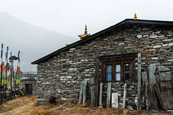 西藏山村景观 旅游理念 — 图库照片