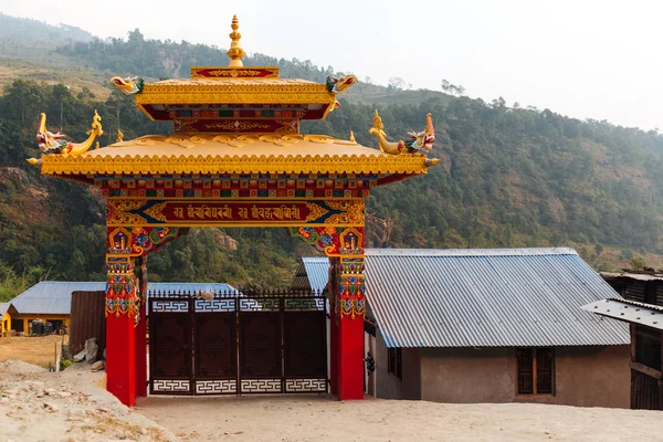Вид Горную Деревню Тибете Туристическая Концепция — стоковое фото