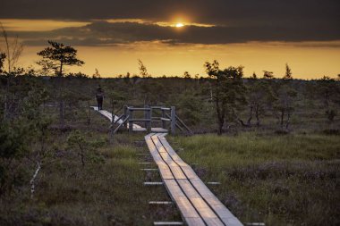 Gölün üzerinde güzel bir gün batımı