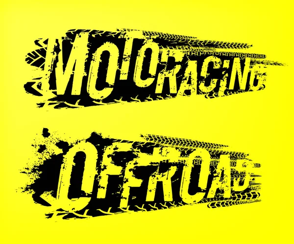 Neumático Moto Racing Lettering — Vector de stock