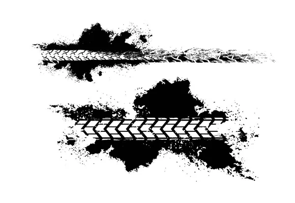 Pneus traces texture d'impression — Image vectorielle