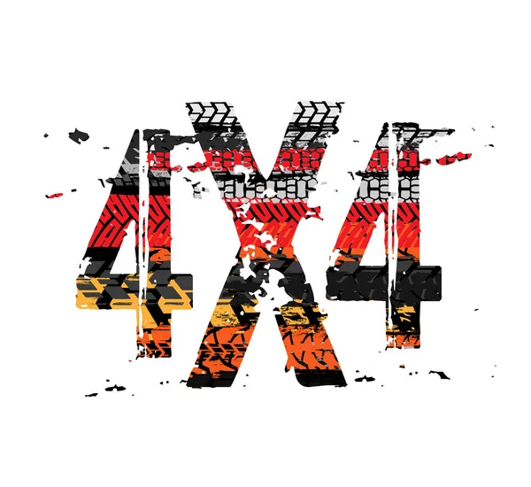 Grunge todoterreno letras 4x4 — Archivo Imágenes Vectoriales