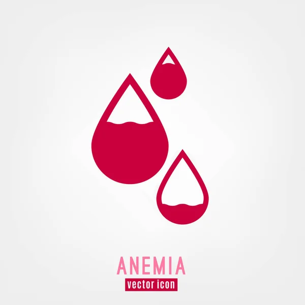 Icono de anemia y hemofilia — Vector de stock