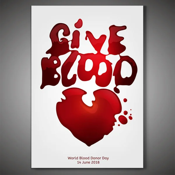 Dê cartaz de sangue — Vetor de Stock