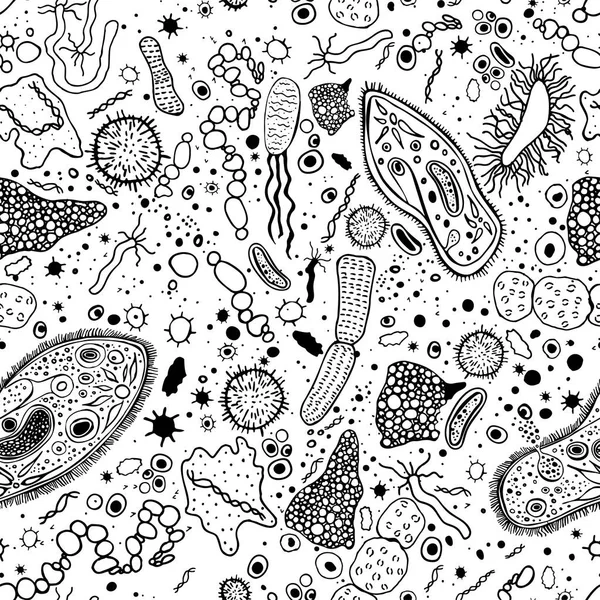 細菌のシームレスなパターン — ストックベクタ