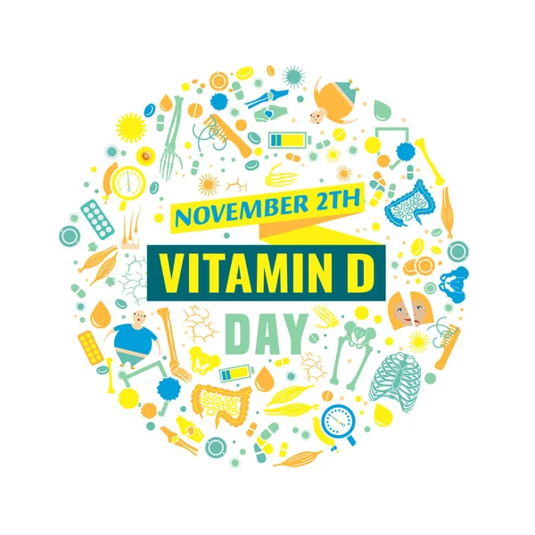 Día de la vitamina D — Vector de stock