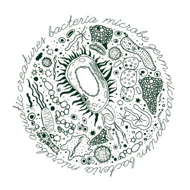 Bacteria hand-drawn image clipart
