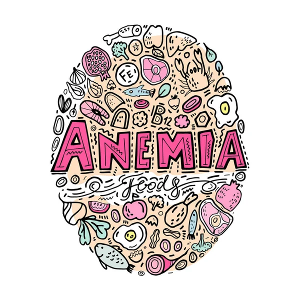 Anémie fond de doodles — Image vectorielle