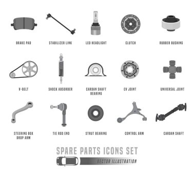 Yedek parça Icons Set
