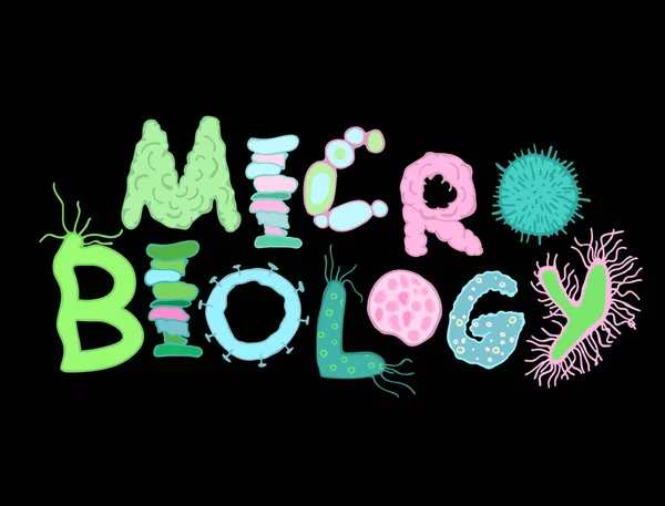 Bacterias biológicas Letras — Vector de stock