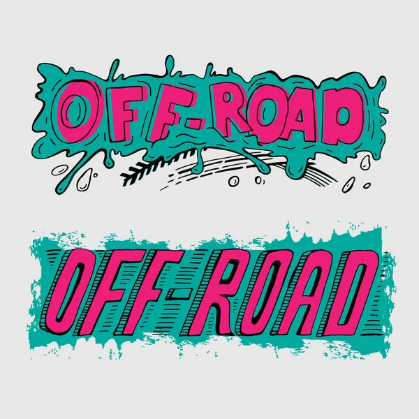 Off Road Letras dibujadas a mano — Archivo Imágenes Vectoriales