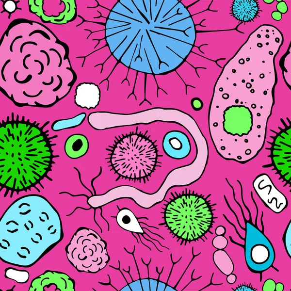 Microbiologie Modèle sans couture — Image vectorielle