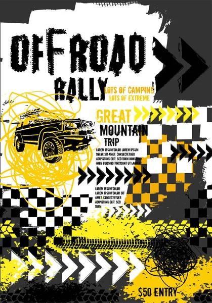 Off Road Rally Poster — Stock Vector