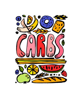 Carbohydrates Doodle Poster clipart