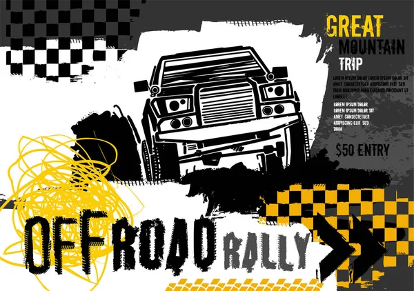 Off Road Rally Poster — Stock Vector