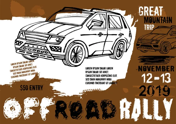 Off-road event poster — Stock Vector