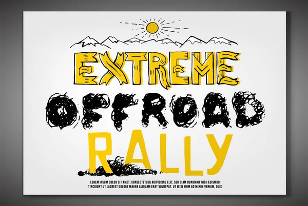 Affiche du Rallye Off Road — Image vectorielle