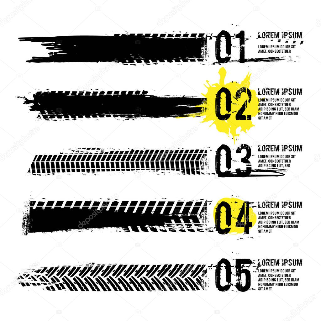 Tire tread marks infographic