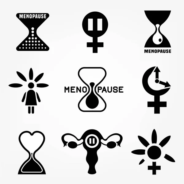 Iconos vectoriales de menopausia — Archivo Imágenes Vectoriales