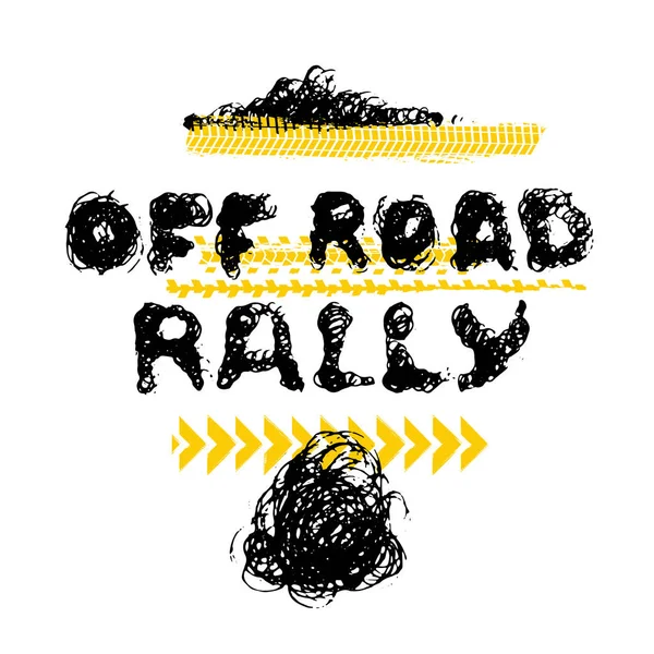 Off Road Rally betűk — Stock Vector