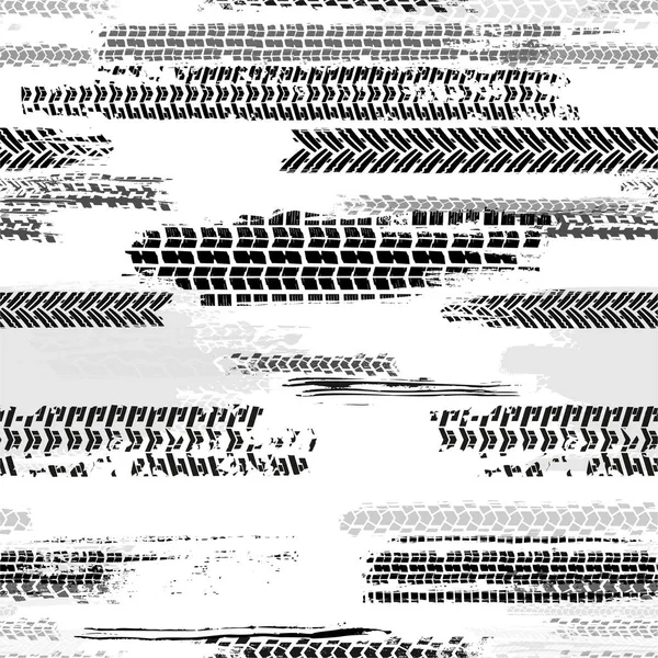 Tracce di pneumatici senza soluzione di continuità modello — Vettoriale Stock