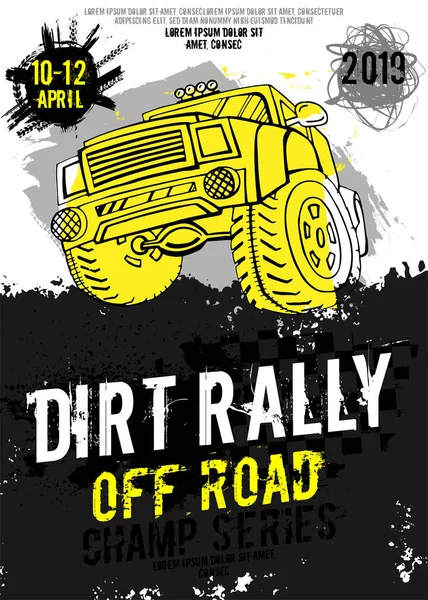 Dirt Rally poszter — Stock Vector