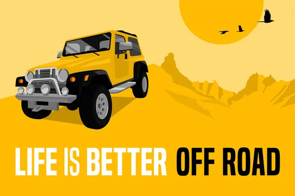 Cartaz off road — Vetor de Stock