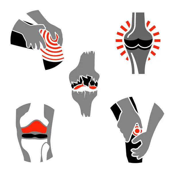 Osteoartrit Icon set — Stok Vektör