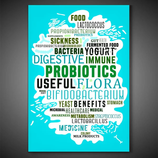 Letras de probióticos y prebióticos — Vector de stock