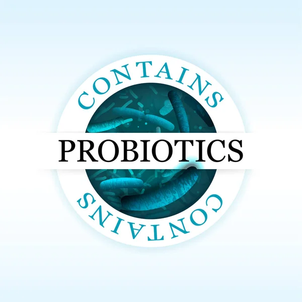 Emblema vector probióticos — Vector de stock