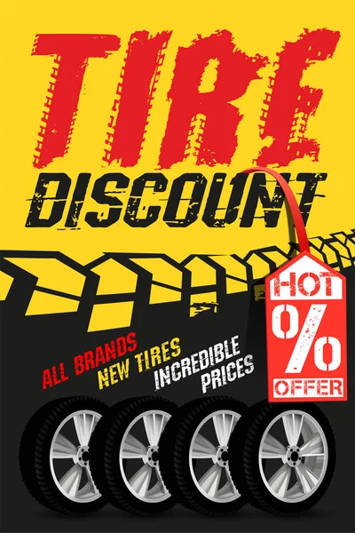 Vector tire sale banner — Stock Vector