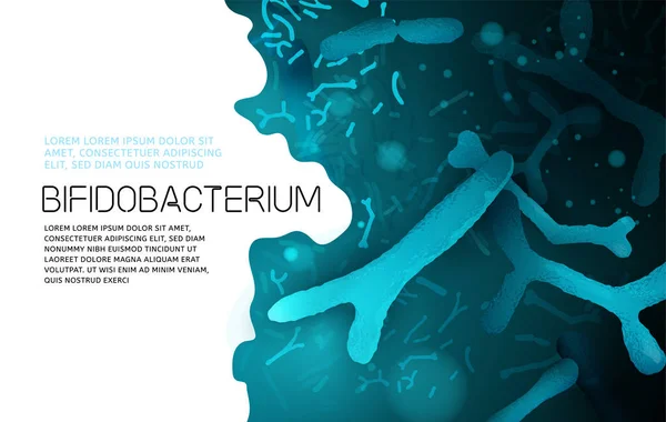 Imagen horizontal de bifidobacterias — Archivo Imágenes Vectoriales