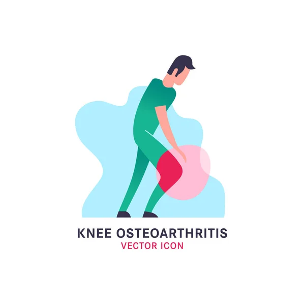 Knee osteoarthritis icon — Stock Vector