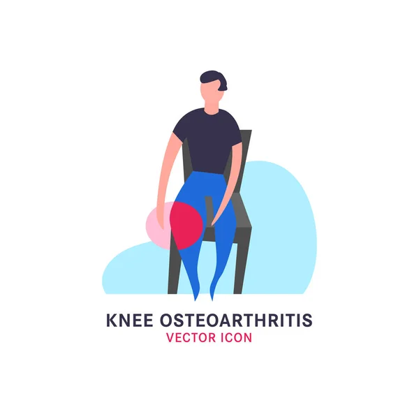 Icono de osteoartritis de rodilla — Vector de stock