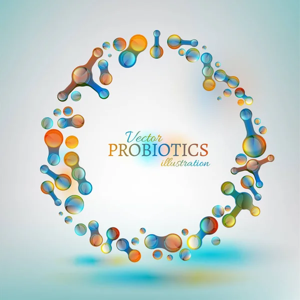 Prebiyotik ve probiyotikler — Stok Vektör