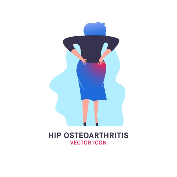 Hip osteoarthritis icon — Stock Vector