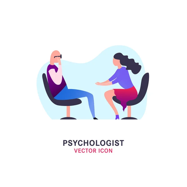 Psychologist and psychotherapist icon — Stock Vector