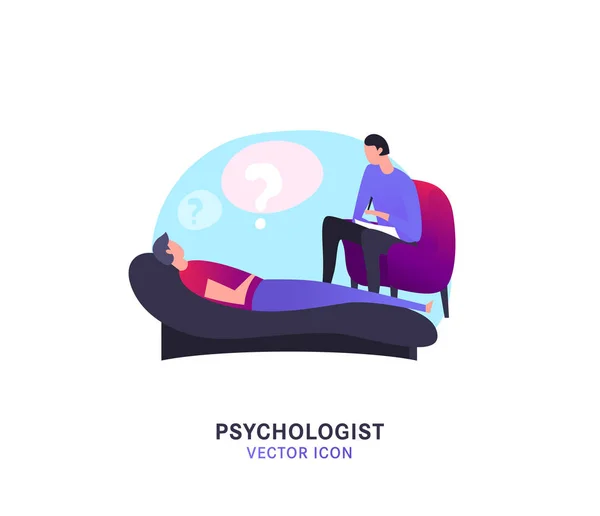 Icono psicólogo y psicoterapeuta — Vector de stock