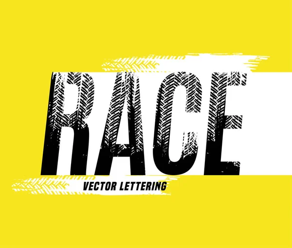 Tire race belettering — Stockvector