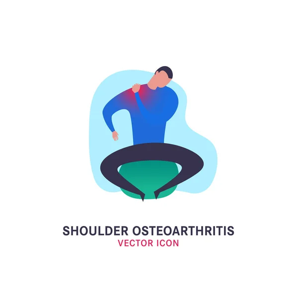 Schouder osteoartritis pictogram — Stockvector