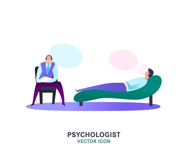 Icono psicólogo y psicoterapeuta — Vector de stock