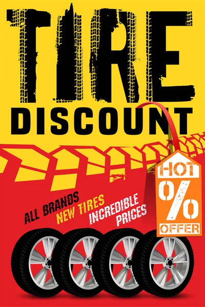 Bannière de vente de pneus vectoriels — Image vectorielle