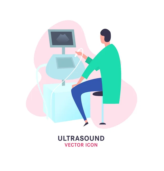 Imagem de ultra-som plano —  Vetores de Stock