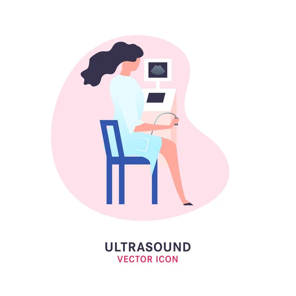 Imagen de ultrasonido plano — Vector de stock