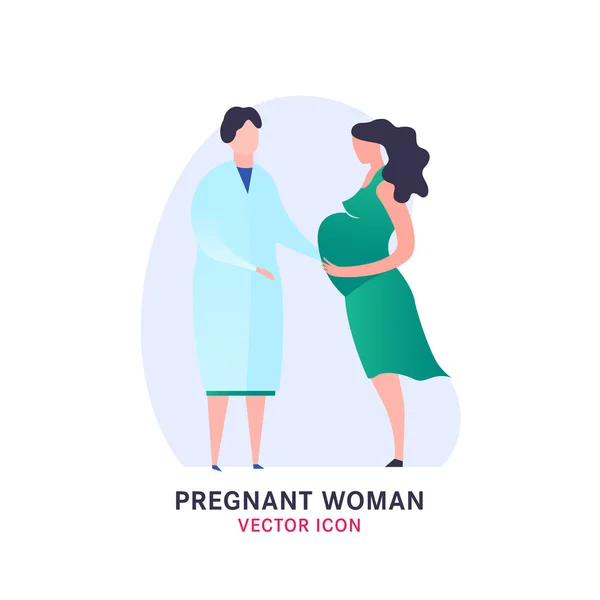 Icône de femme enceinte — Image vectorielle