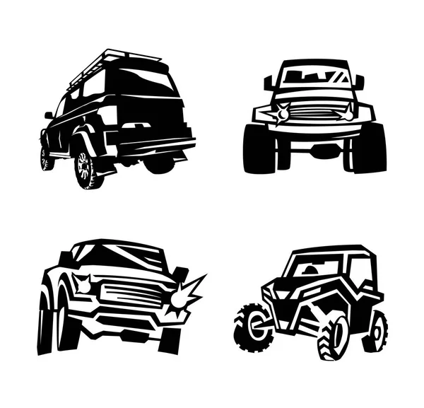 Off-road carros conjunto — Vetor de Stock