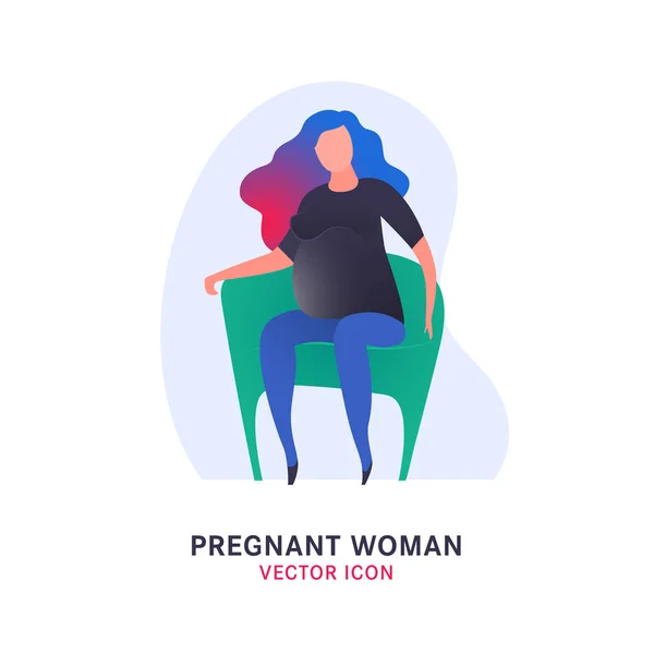 Ícone da mulher grávida —  Vetores de Stock